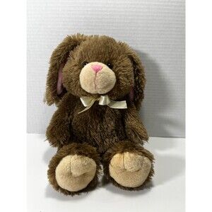 Build A Bear Bunny Rabbit Miles Plush Borders Brown 10” Sitting Stuffed Animal